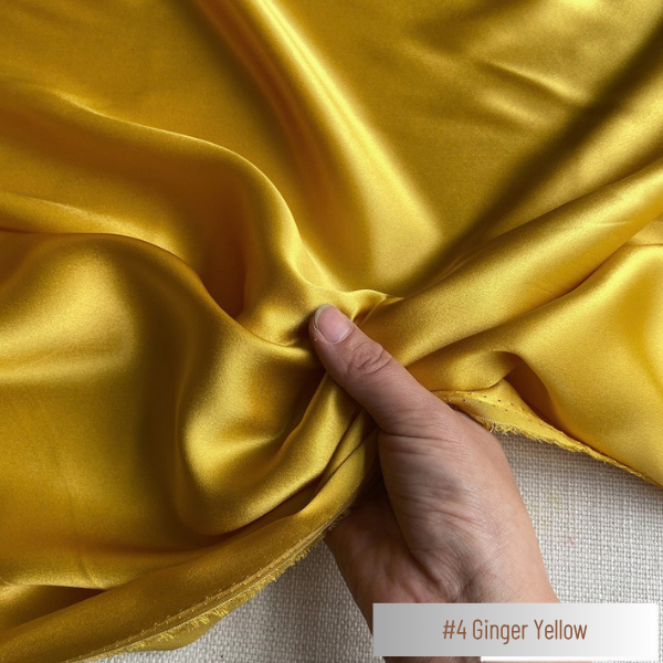 Color 04 - Ginger Yellow - 19 Momme 100% Mulberry Silk Satin