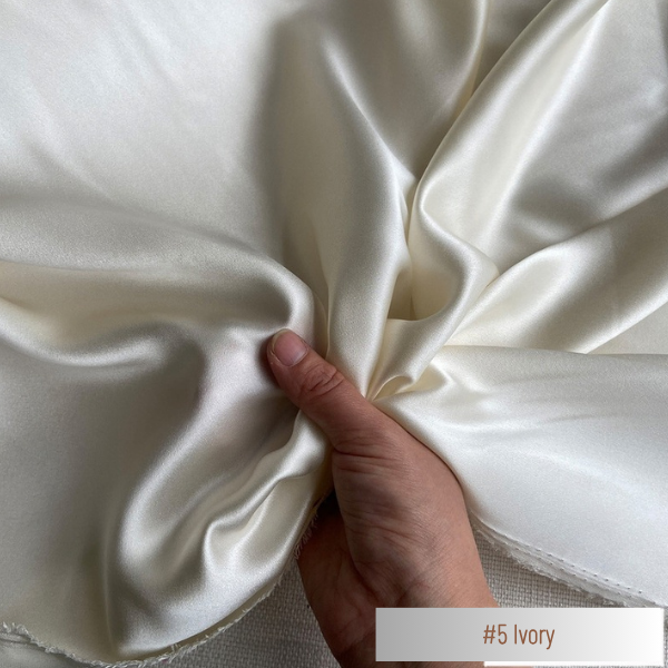 Color 05 - Ivory - 19 Momme 100% Mulberry Silk Satin