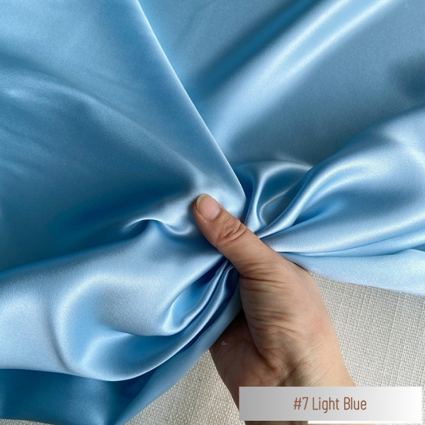 Color 07 - Light Blue - 19 Momme 100% Mulberry Silk Satin