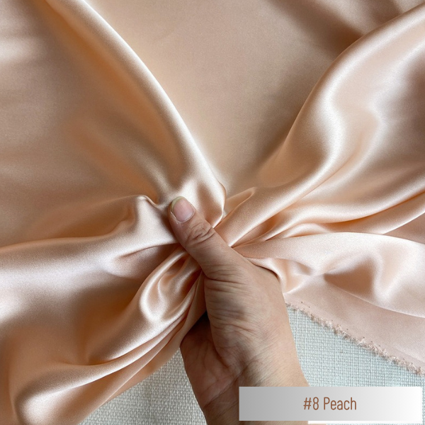 Color 08 - Peach - 19 Momme 100% Mulberry Silk Satin