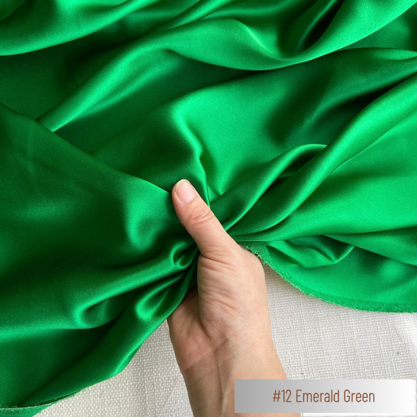 Color 12 - Emerald Green - 19 Momme 100% Mulberry Silk Satin