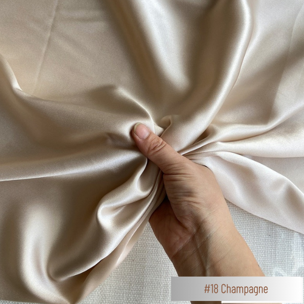 Color 18 - Champagne - 19 Momme 100% Mulberry Silk Satin