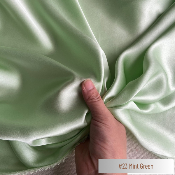 Color 23 - Mint Green - 19 Momme 100% Mulberry Silk Satin
