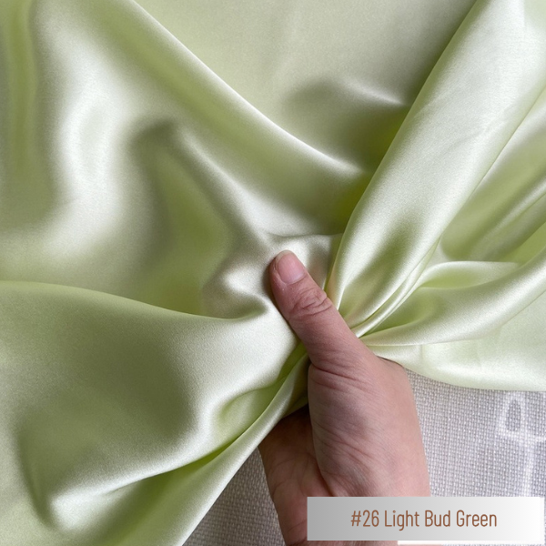 Color 26 - Light Bud Green - 19 Momme 100% Mulberry Silk Satin