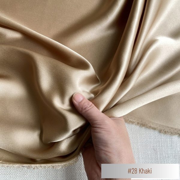 Color 28 - Khaki - 19 Momme 100% Mulberry Silk Satin