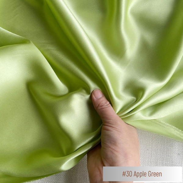 Color 30 - Apple Green - 19 Momme 100% Mulberry Silk Satin