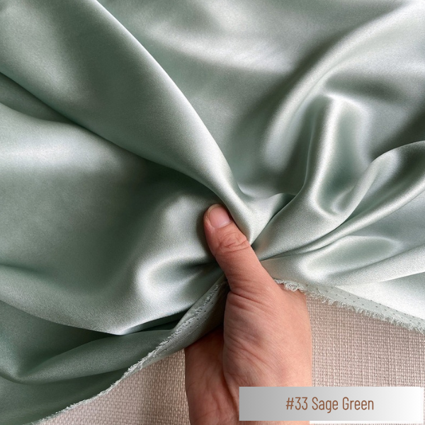 Color 33 - Sage Green - 19 Momme 100% Mulberry Silk Satin
