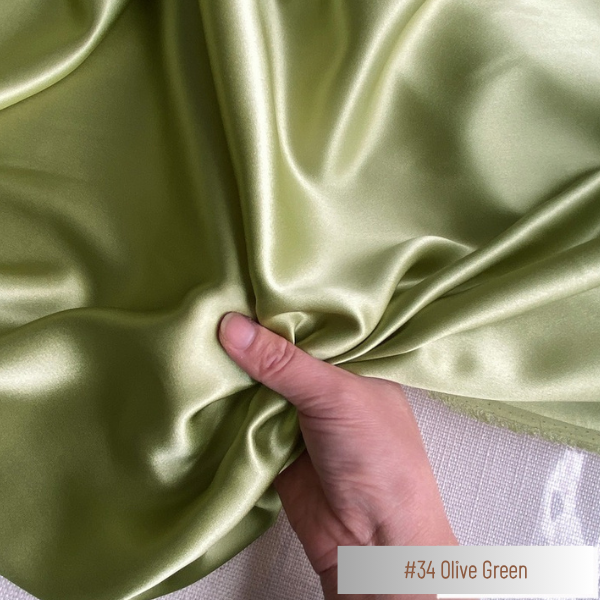 Color 34 - Olive Green - 19 Momme 100% Mulberry Silk Satin