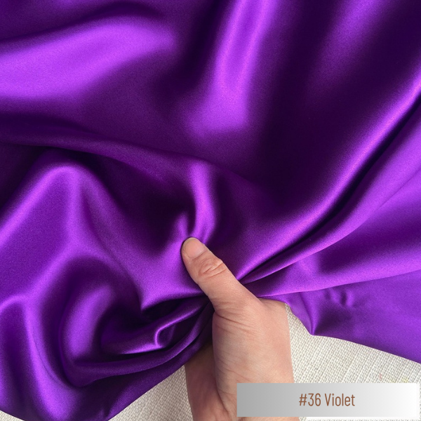 Color 36 - Violet - 19 Momme 100% Mulberry Silk Satin