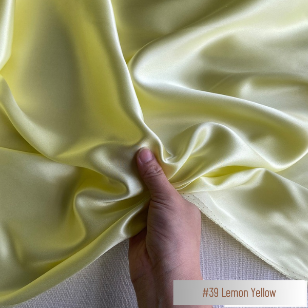 Color 39 - Lemon Yellow - 19 Momme 100% Mulberry Silk Satin