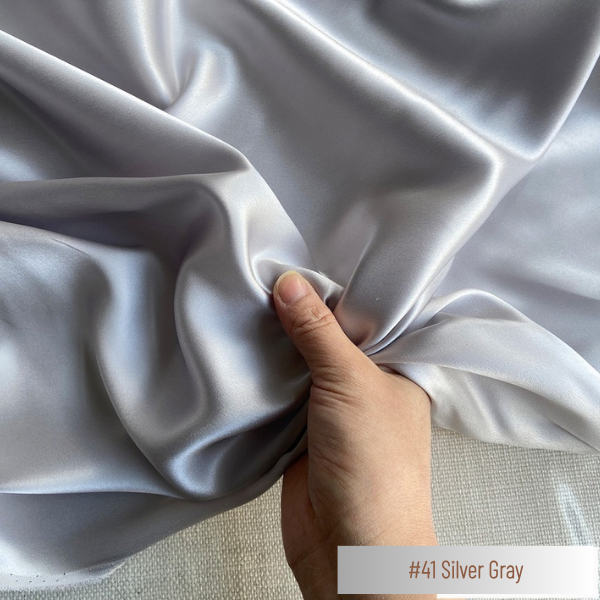 Color 41 - Silver Gray - 19 Momme 100% Mulberry Silk Satin