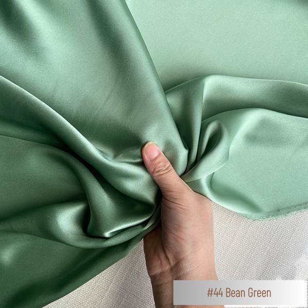Color 44 - Bean Green - 19 Momme 100% Mulberry Silk Satin