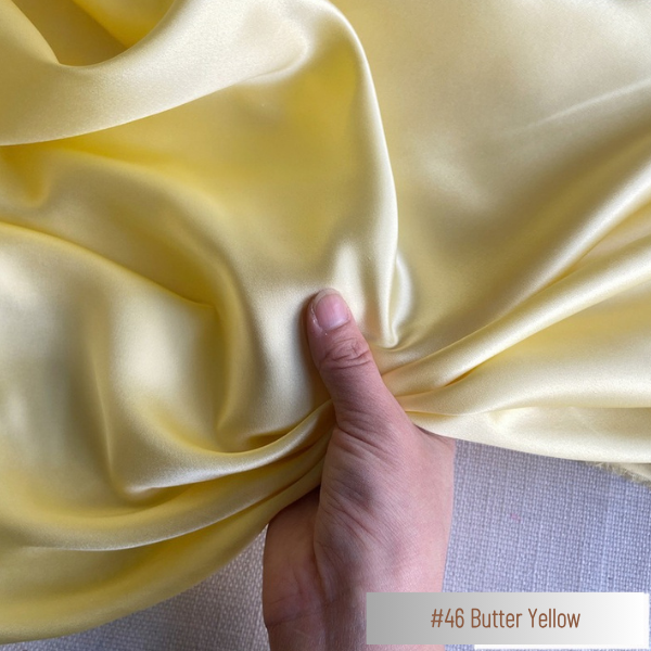 Color 46 - Butter Yellow - 19 Momme 100% Mulberry Silk Satin