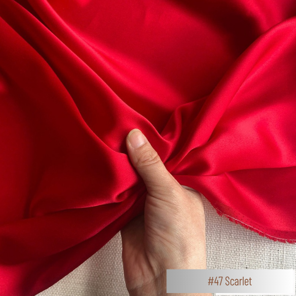 Color 47 - Scarlet - 19 Momme 100% Mulberry Silk Satin