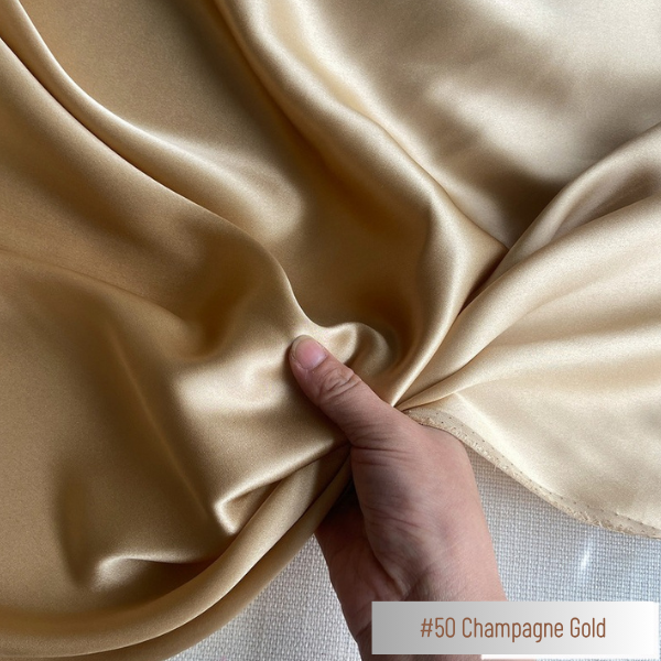 Color 50 - Champagne Gold - 19 Momme 100% Mulberry Silk Satin