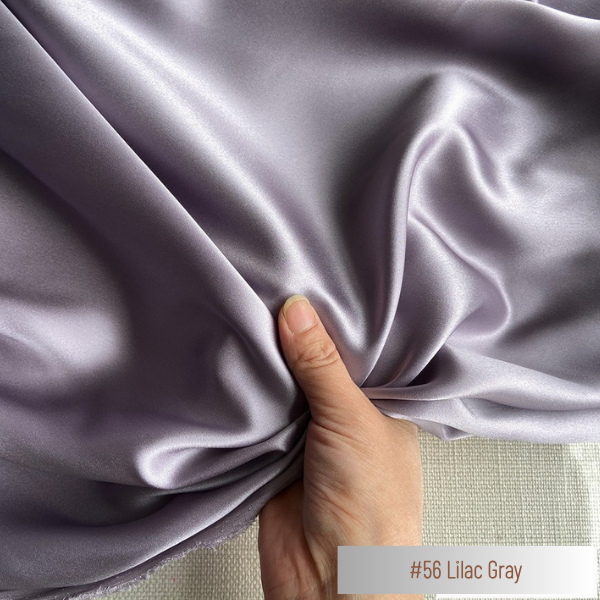 Color 56 - Lilac Gray - 19 Momme 100% Mulberry Silk Satin