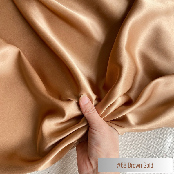 Color 58 - Brown Gold - 19 Momme 100% Mulberry Silk Satin
