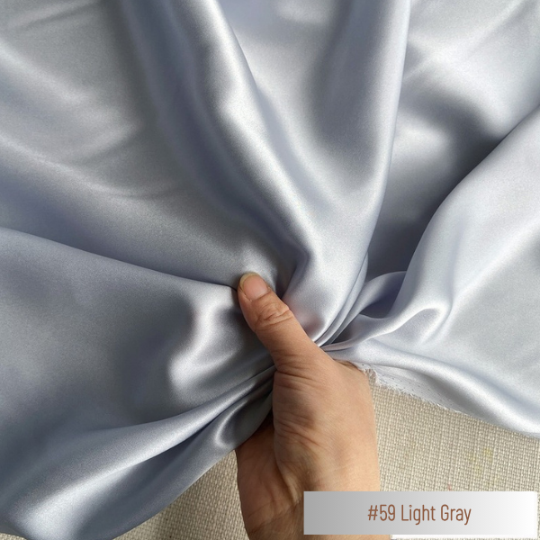 Color 59 - Light Gray - 19 Momme 100% Mulberry Silk Satin