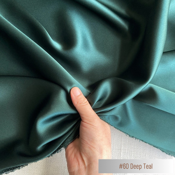 Color 60 - Deep Teal - 19 Momme 100% Mulberry Silk Satin