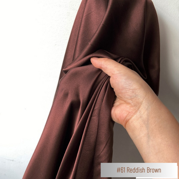 Color 61 - Reddish Brown - 19 Momme 100% Mulberry Silk Satin