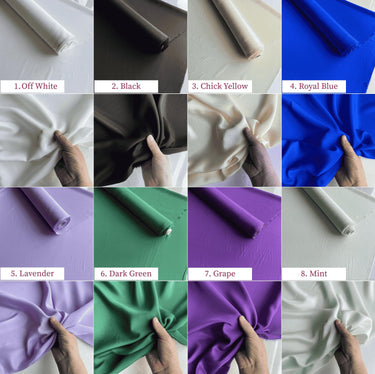 Silk Crepe de Chine, 12 momme 60 solid colors, regular supply silk fabric, 140cm wide by the yard