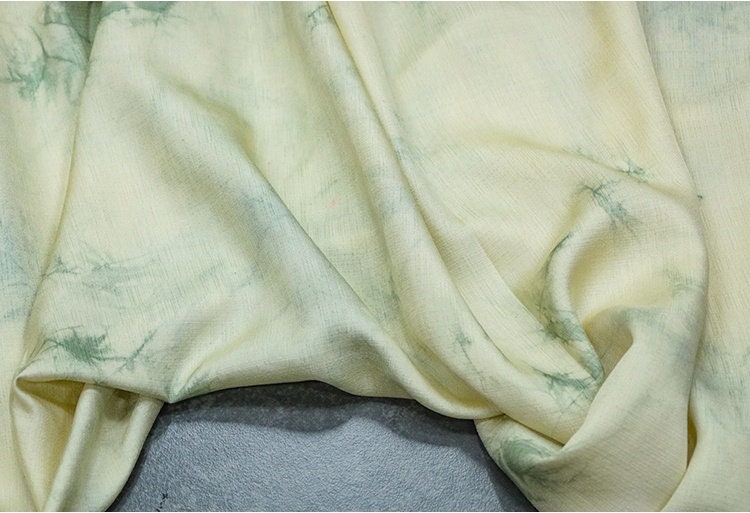 ELV - Hangmade Plant Tie-Dyed Tussah Silk Fabric - 135cm wide By the Yard
