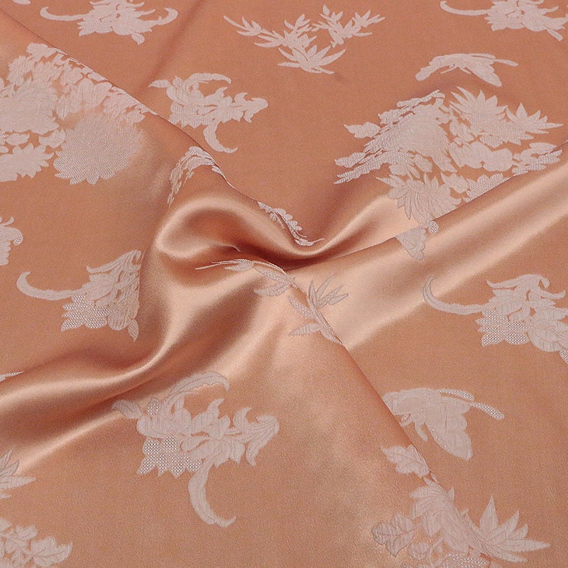 QIAWEI - Handmade Embossed Guanle Crepe Jacquard Stretch Elasticity Silk Fabric - 138cm wide by the Yard
