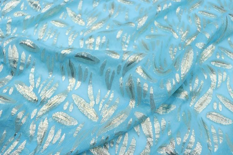 JFHDLS - 12 Momme Golden Thread Weave Silk Georgette Fabric - 135cm wide by the Yard