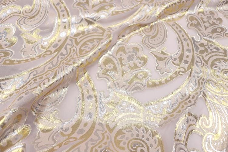 JFHFDJ - 15 Momme Golden Thread Weave Silk Georgette Fabric - 140cm wide by the Yard