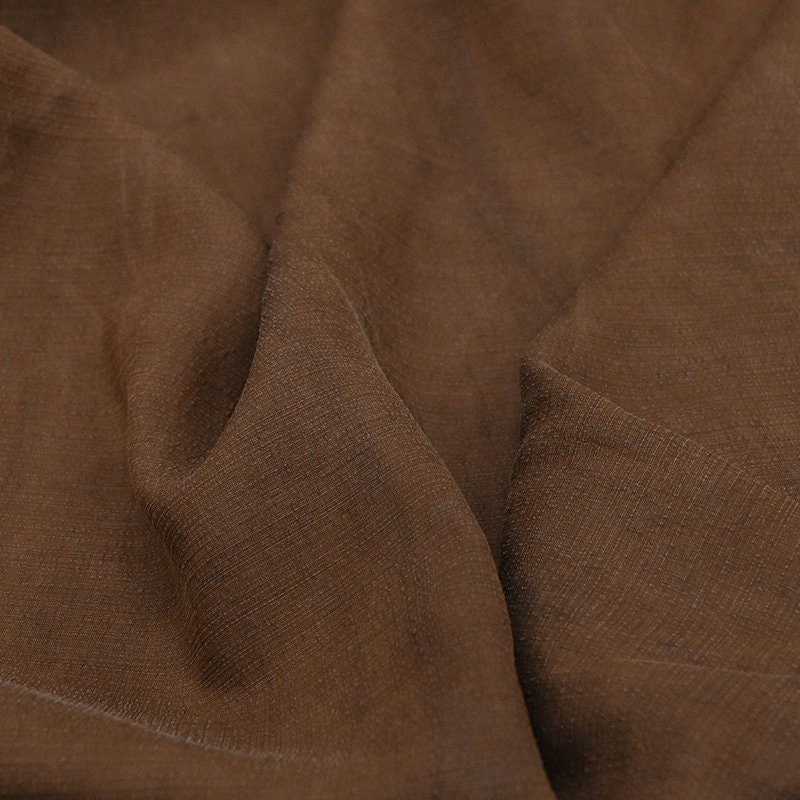 JIANGXIN - 27 Momme  Handmade Gambiered Ganton Tussah Mud Silk Fabric - 130cm wide by the Yard
