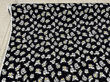 SQHDIH - 20 Momme Floral Print Double Joe Satin Silk Fabric - 135cm wide by the Yard