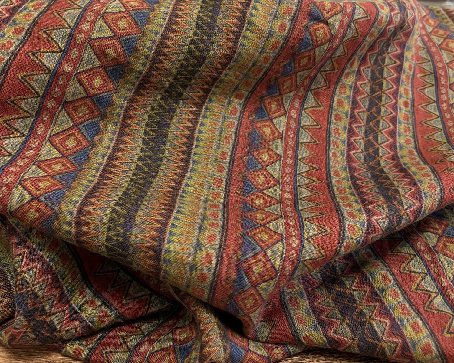 BJSHKE - 100% Linen, Vintage Style Digital Prints, 200 gram 135cm wide by the Yard