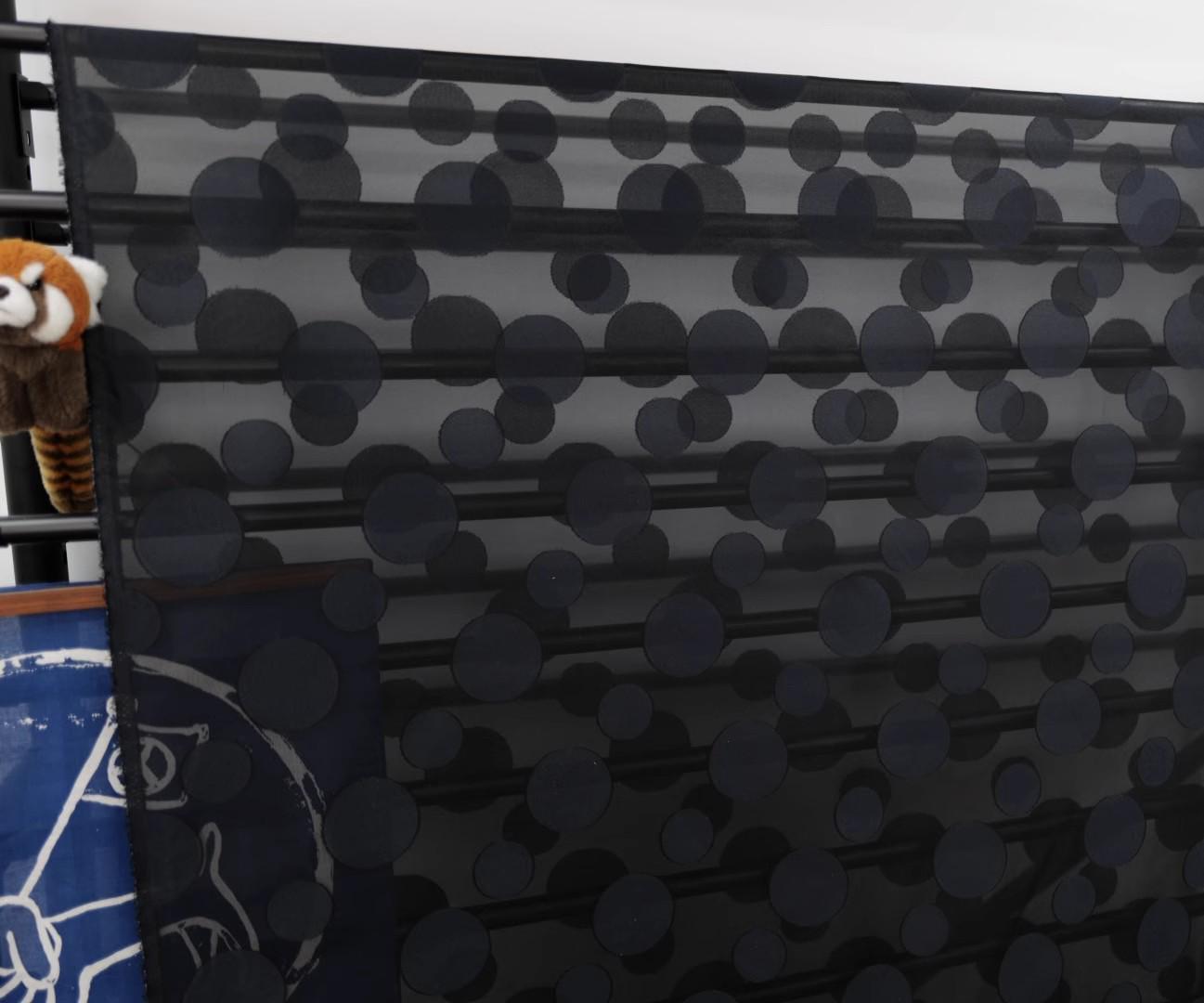 NMLOBPK - 12 Momme Black Big Polka Dots Cut Flower Silk Organza - 140cm wide by the Yard