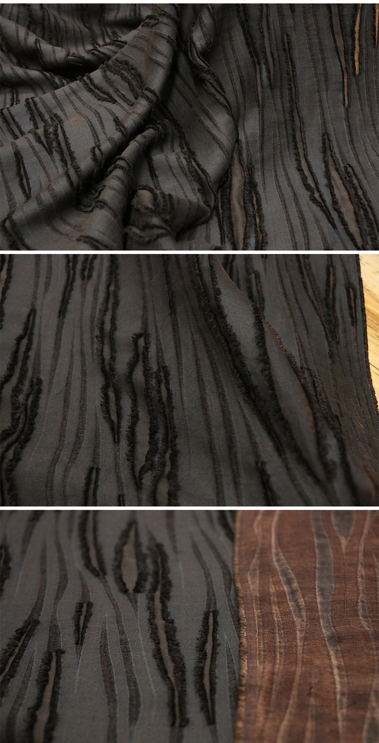 SIMAJIAN - Special Silk Fabric, Linen Blend Cut Flower Gambiered Ganton Mud Silk Fabric for designers, 23% Silk Blend Fabric by the Yard