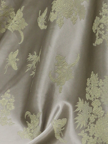 QIAHUI - Handmade Embossed Guanle Crepe Jacquard Stretch Two-Tone Heterochromatic Silk Fabric - 138cm wide by the Yard