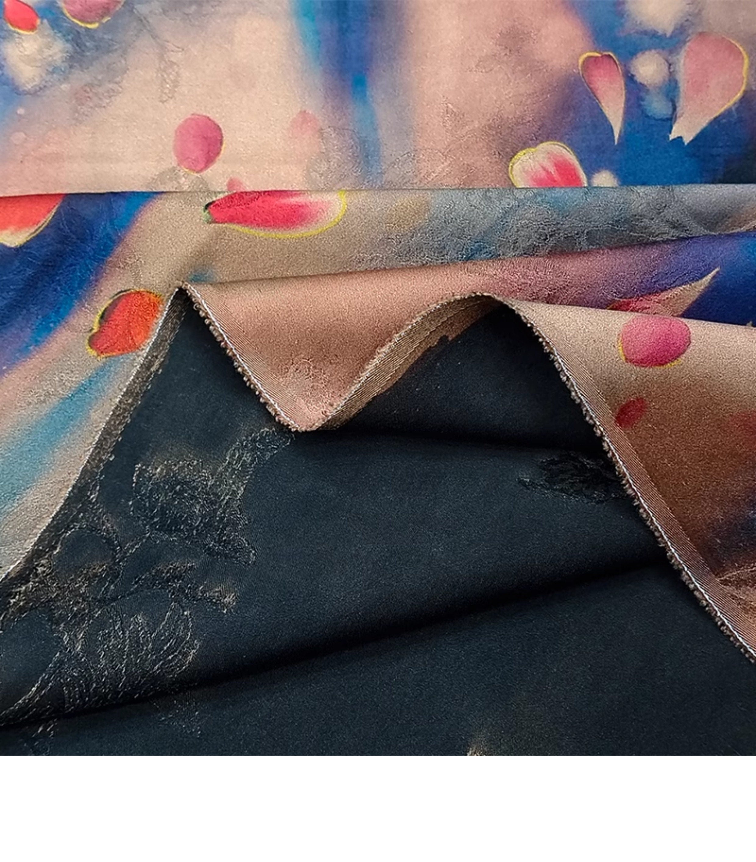 HBY - Handmade 40 Momme Jacquard Mud Silk Satin Fabric By the Yard