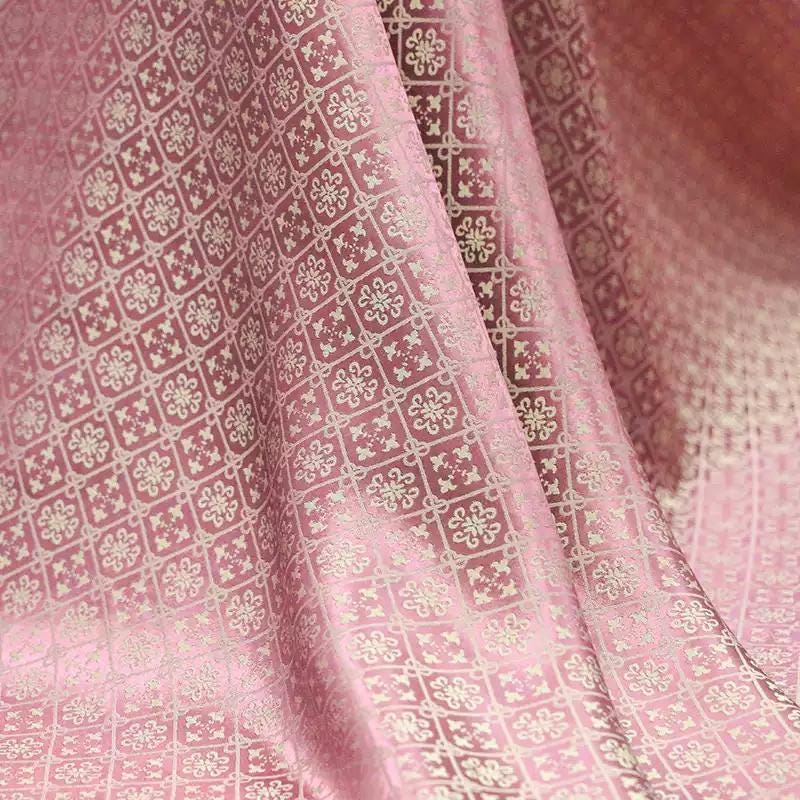 BINBEN -  24 Momme Handmade Pink Sangbo Satin Mulberry Silk Fabric - 135cm wide by the Yard