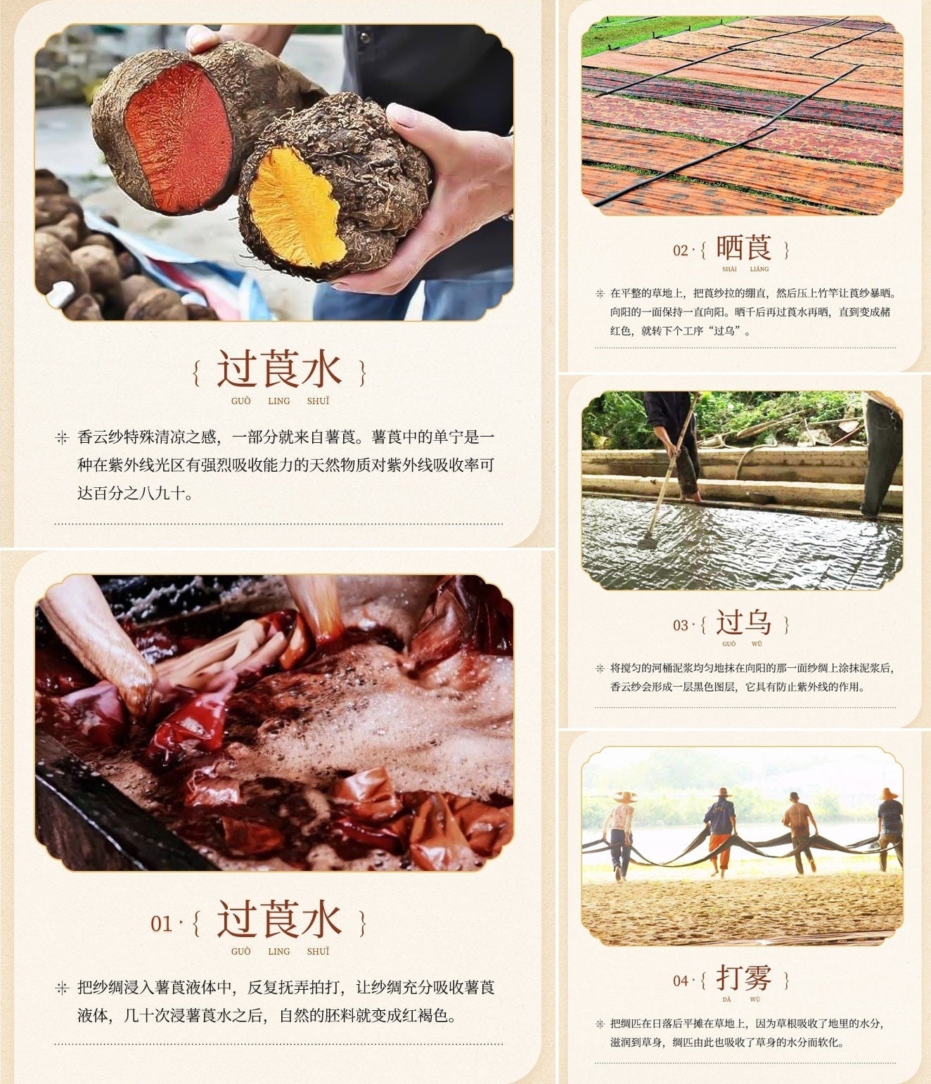 SIMAJILI - 16 Momme Handmade Plant dye HongYunsha Silk Linen Fabric-By the Yard