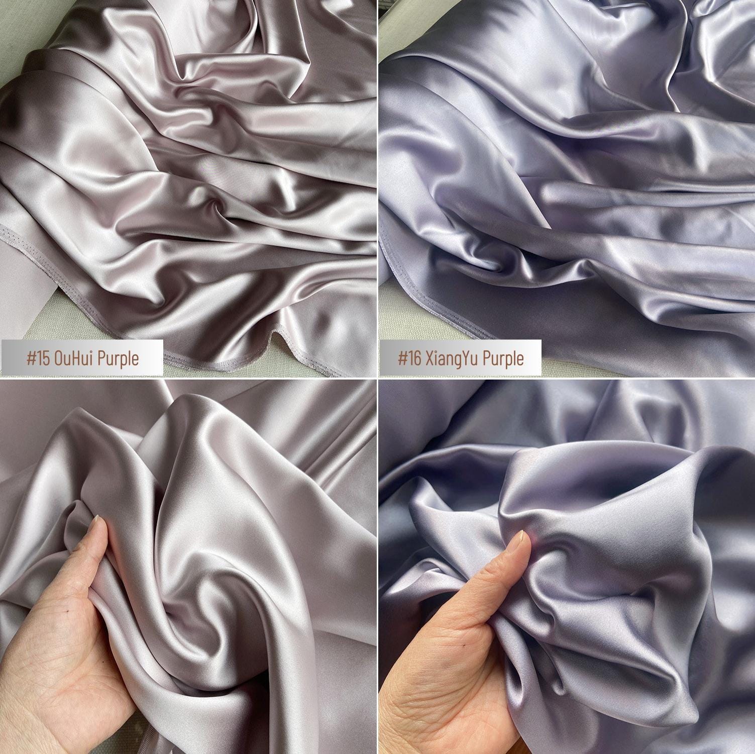 40 Momme Silk Charmeuse Fabric, 140cm Wide, 30 Colors, Luxury Mulberry Silk
