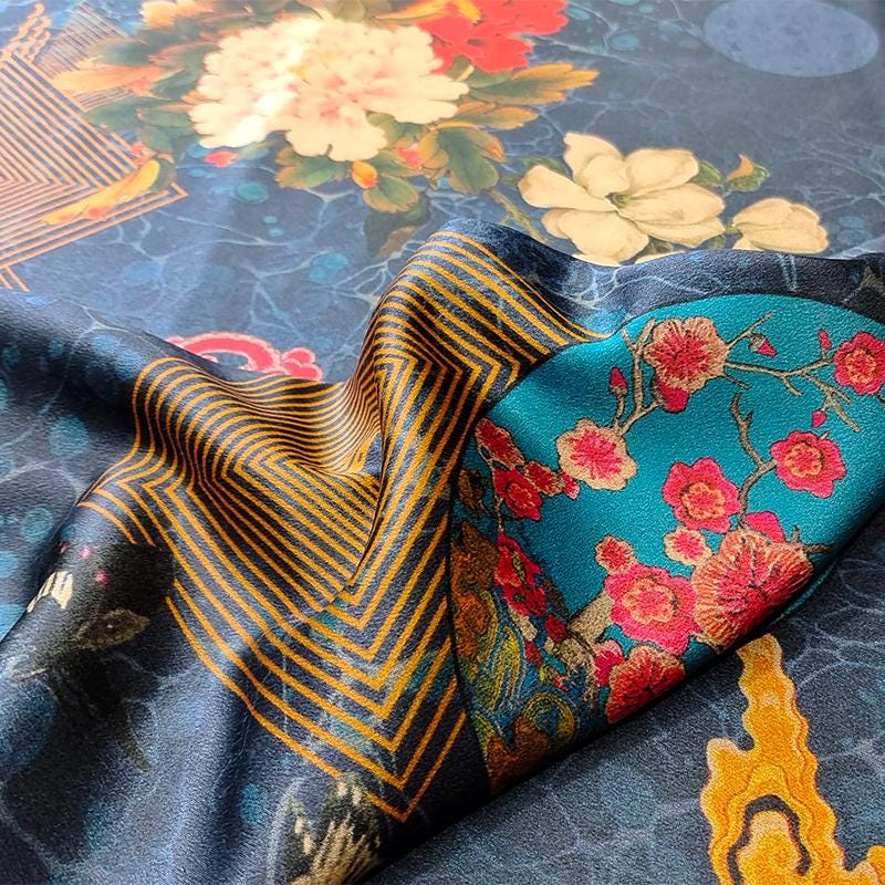 GUYJXT - Handmade 40 Momme Mud Silk Satin Fabric - 112cm By the Yard