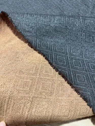 LINGXGE - 95 Momme Jacquard Mud Silk Gambiered Ganton Tussah Silk Fabric - 110cm wide by the Yard