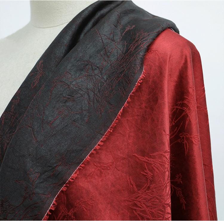 DUGUIZ - 26 Momme Bright Color Collection Silk Plain Satin with Cracked Xiangyunsha Fabric - 110cm by the Yard