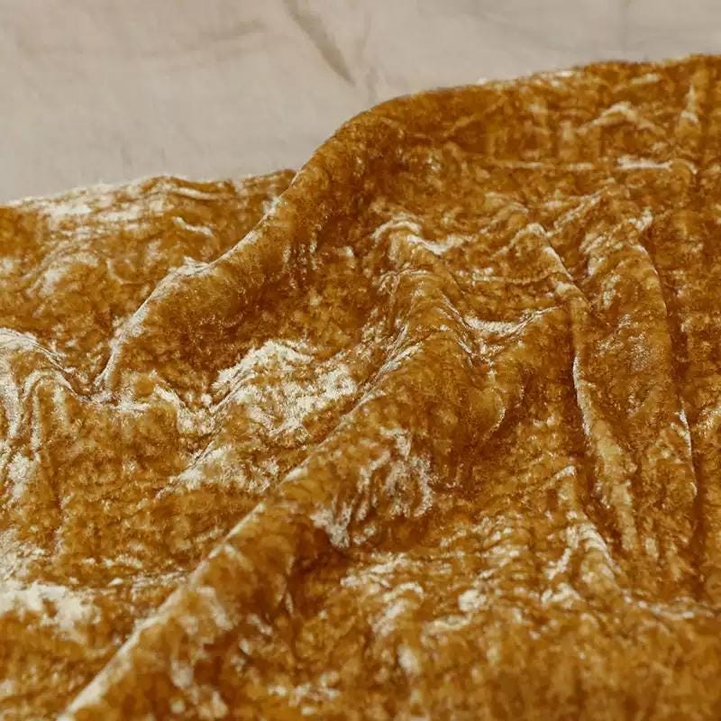 MEIRCC - Handmade Plant Dyeing vintage-orange Silk Velvet Fabric - 114cm wide by the Yard