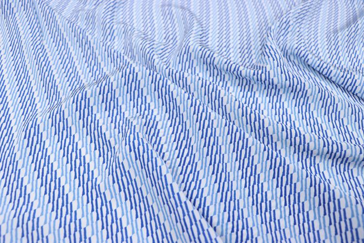 JFHLTW - 14 momme Blue Stripe Style Silk Crepe de Chine Fabric - 140cm wide by the Yard
