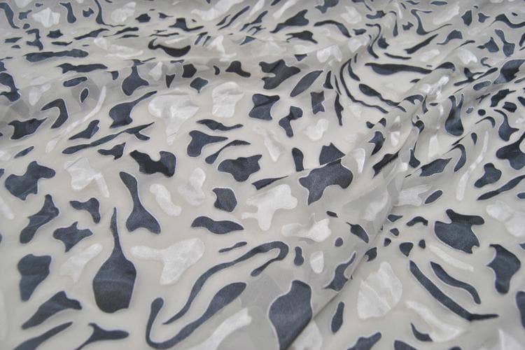 JFHBGZ - Silk Devore Satin Fabric,  13 Momme Burnout Obstract Pattern , 138 cm Wide by the Yard