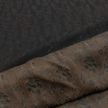 LZHLCY - Handmade 22 Momme HUALUO Natural-colored Flowers Jacquard Mud Silk Fabric (Openwork texture) - 130cm by the Yard