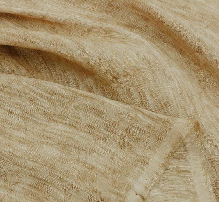 SIMCRO - 22 Momme Ultra-Soft, Drapey Khaki Hand-dyed Silk-Linen Jacquard Satin With Mulberry Silk Fabric - 110cm wide by the Yard