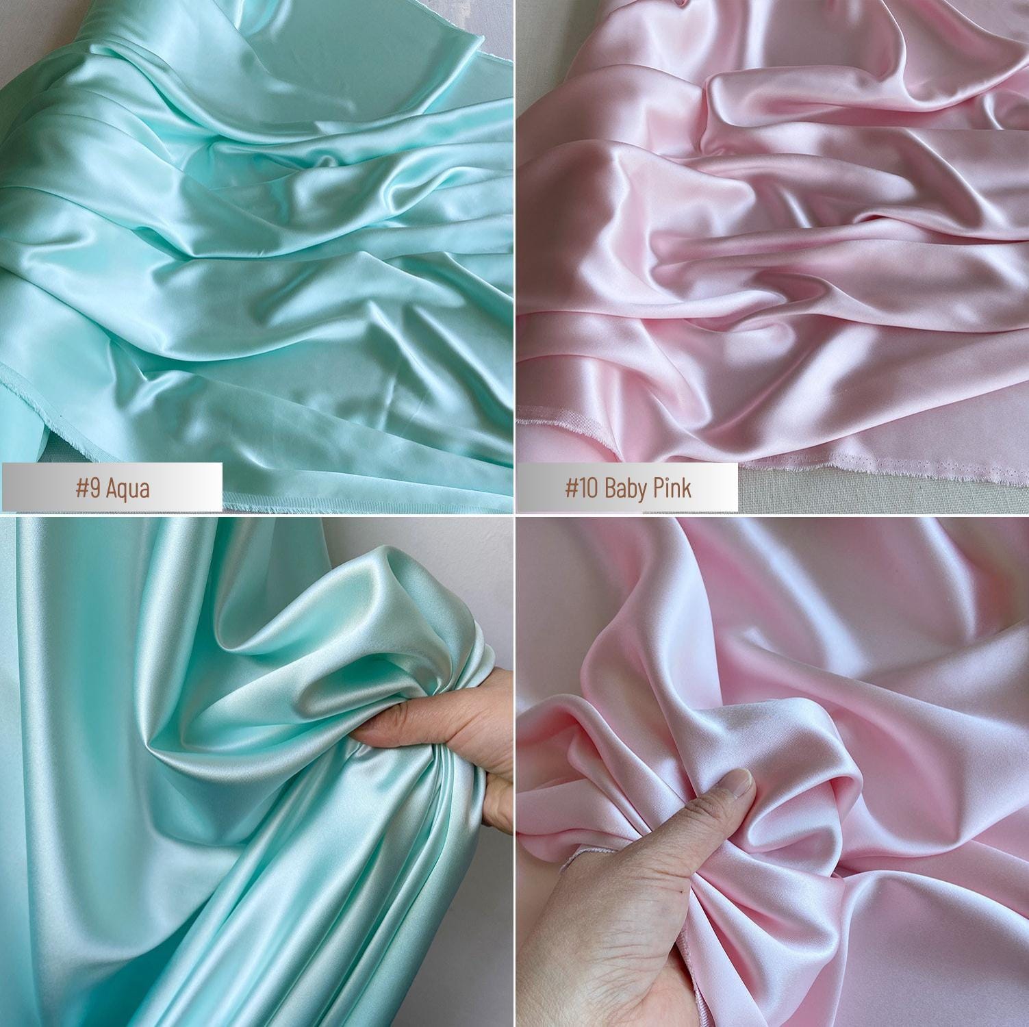 40 Momme Silk Charmeuse Fabric, 140cm Wide, 30 Colors, Luxury Mulberry Silk