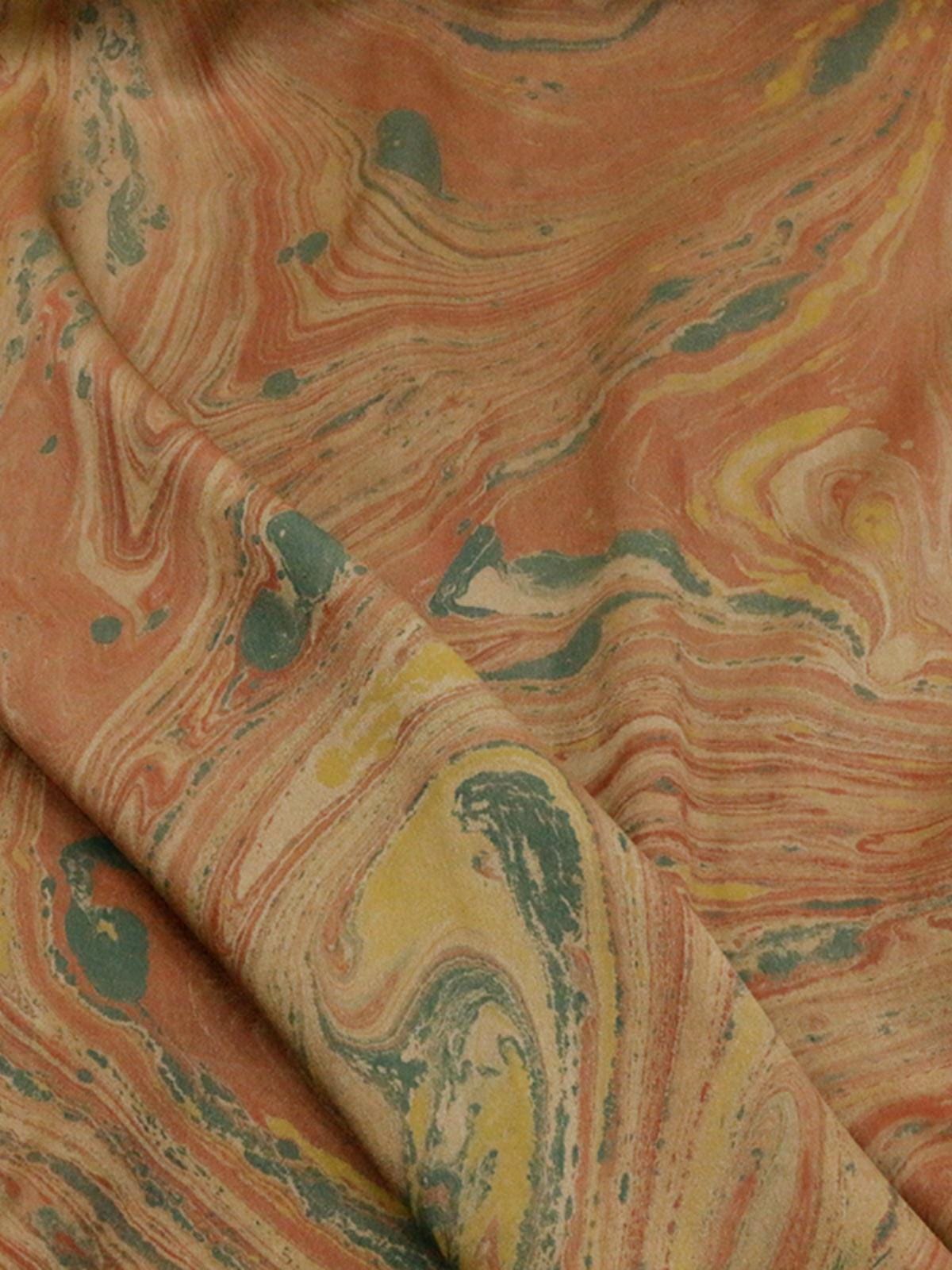 MOCIRD - Handmade 38 Momme Special Red Inkwell Technique Mud Silk Satin Fabric By the Yard