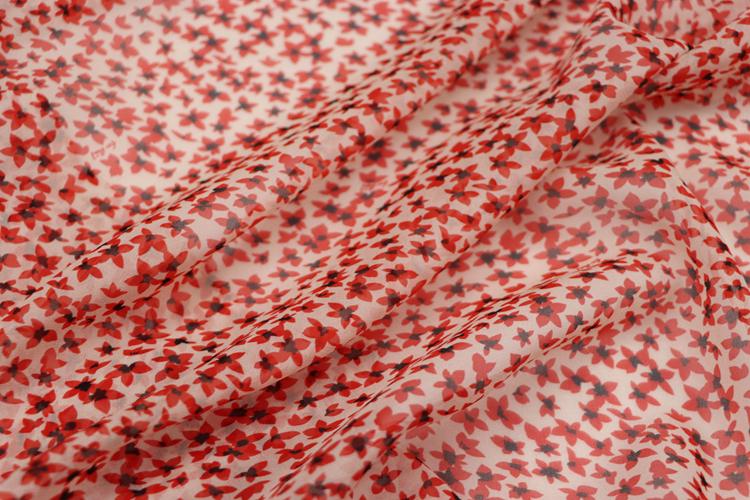 JFHXHD - 8 Momme Floral Print Silk Georgette Fabric - 140cm wide by the Yard